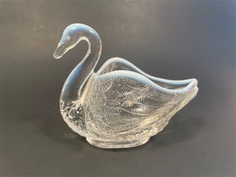 Vintage Fenton Opalescent Glass Swan Dish Fenton Swan Trinket Dish Vintage Fenton White