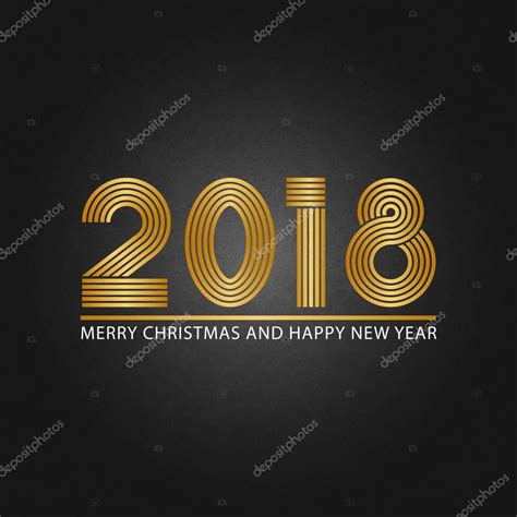 2018 Feliz Año Nuevo Y Feliz Navidad Texto Dorado Brillante Textura