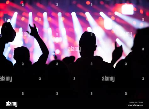 Cheering crowd at a concert Stock Photo - Alamy