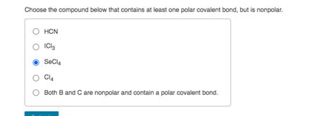 Solved Choose The Compound Below That Contains At Least One