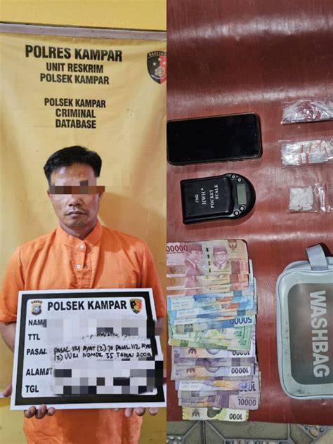 Polsek Kampar Tangkap Pelaku Narkoba Di Desa Pulau Payung