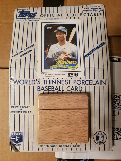 Ken Griffey JR Topps Worlds Thinnest Porcelain Baseball CARD SEALED