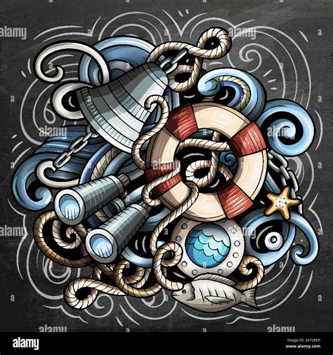 Nautical Cartoon Vector Illustration Stock Vector Image Art Alamy