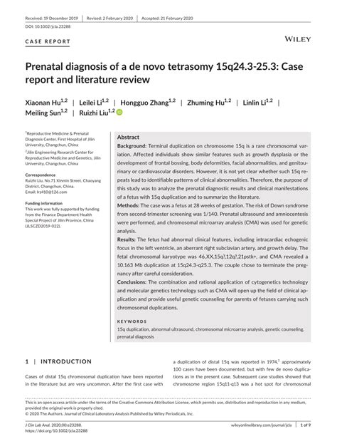 Pdf Prenatal Diagnosis Of A De Novo Tetrasomy Q Case