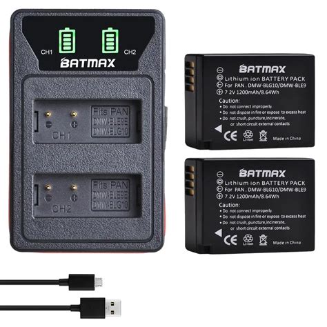 Bater A De Dmw Blg Blg Blg E Cargador Usb Dual Lcd Para Panasonic