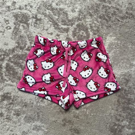 Hot Pink Hello Kitty Fuzzy Pajama Shorts Depop