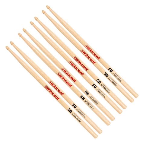 DISC Wincent Hickory Standard 5B Drumsticks 4pk Gear4music