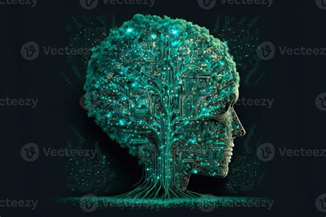 Artificial intelligence brain growth. 22849058 Stock Photo at Vecteezy