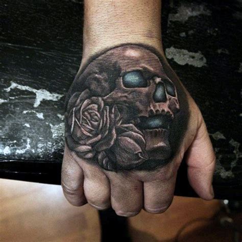 Skull Hand Tattoo Designs For Men Manly Ink Ideas Hand Tattoos