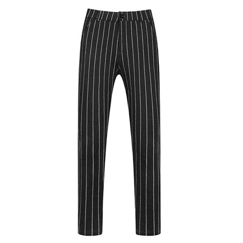 Striped Dress Pants For Men S Flat Front Slim Fit Stripe Cropped Pants