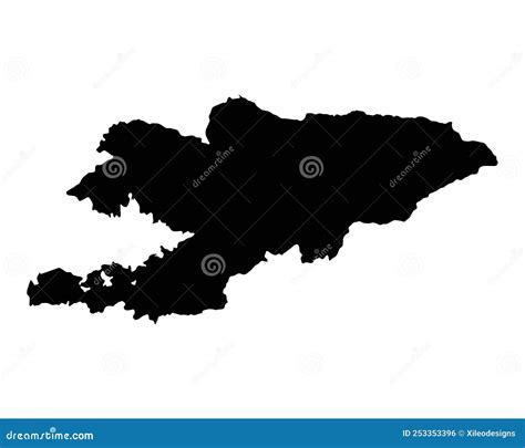 Kyrgyzstan Map Kyrgyz Country Map Black And White Kyrgyzstani