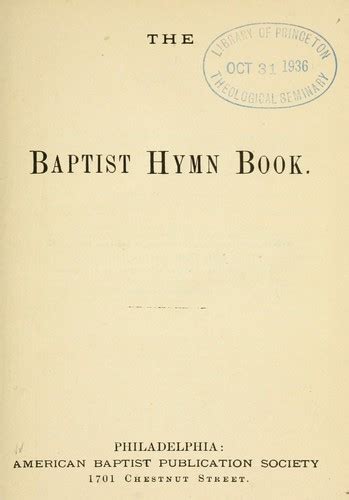 The Baptist hymn book | Open Library