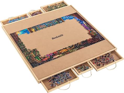 Amazon Becko Us Wood Puzzle Board With Lazy Susan Piece