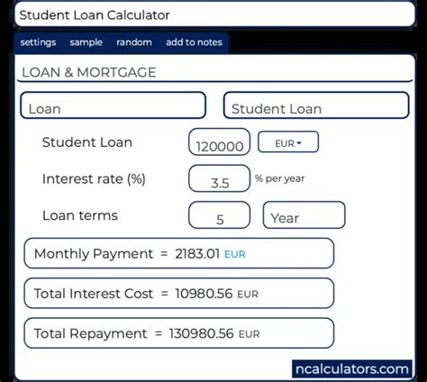 Student Loan Calculator