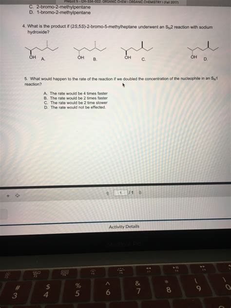 Solved C Bromo Methypentane D Bromo Methylpentane Chegg