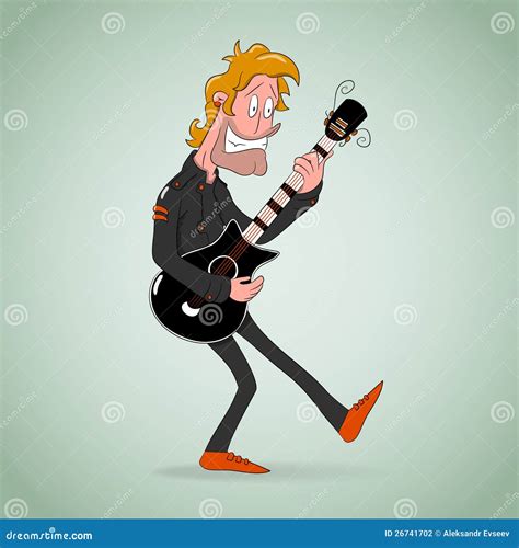 Cartoon Rock Guitarist Stock Vector Illustration Of Clothes