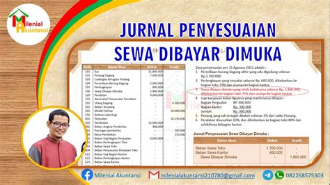 Jurnal Penyesuaian Sewa Dibayar Dimuka Youtube