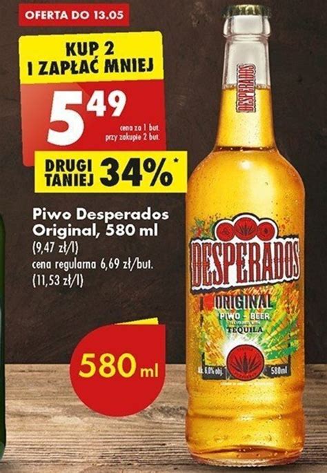 Promocja Desperados Piwo Original 580 Ml W Biedronka