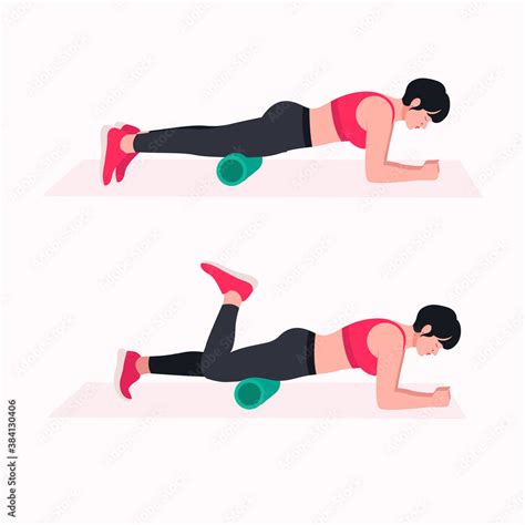 Foam Roller Workout Women Exercise Women Doing Fitness And Yoga