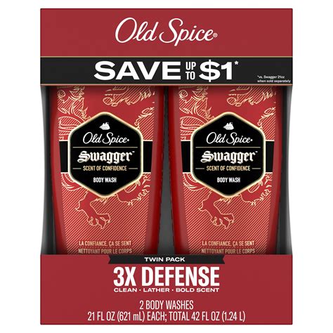 Old Spice Red Zone Swagger Scent Body Wash For Men 21 Fl Oz Pack Of 2