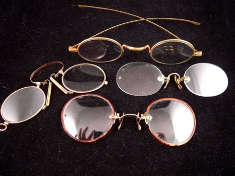 Antique Eye Glasses Eyeglasses 3 Pince Nez 1Temple Spetacales Tortoise