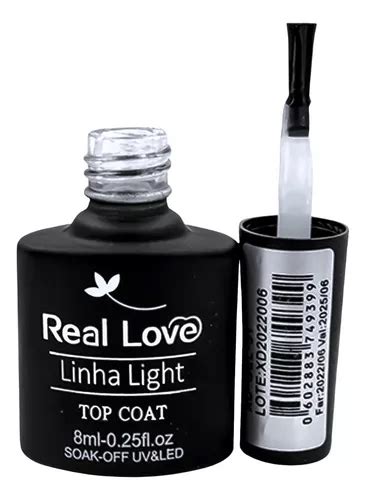 Top Coat Selante Real Love Light 8ml Extra Brilho Unha Gel