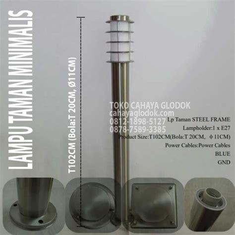 Jual Lampu Taman Pilar Bollard Size T Cm Cm Cahaya Glodok