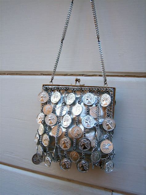 Vintage I Magnin Walborg Silver Dangling Coin Purse Handbag Etsy