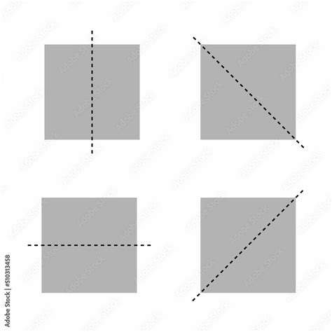 four lines of symmetry of square Stock Vector | Adobe Stock