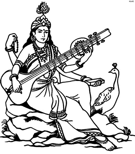 Saraswati Mata Logo Black And White - ClipArt Best