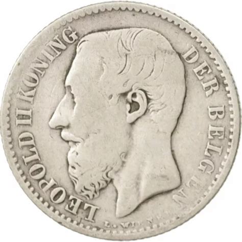 Coin Belgium Leopold Ii Franc F Silver Km