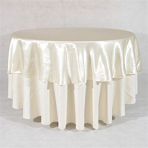 90 Satin Round Tablecloths Ivory 90 Inch Bbcrafts Wholesale Ribbon Tulle Fabrics