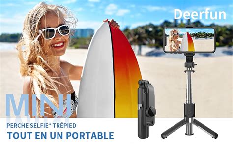 Perché Selfie Deerfun 4 en 1 Mini Selfie Stick Extensible Trépied