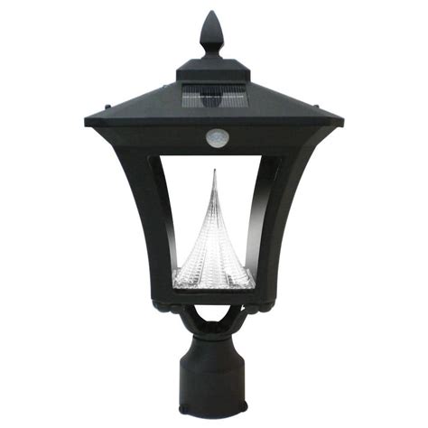 Gama Sonic Weston Solar Black Outdoor Postwall Light With Motion