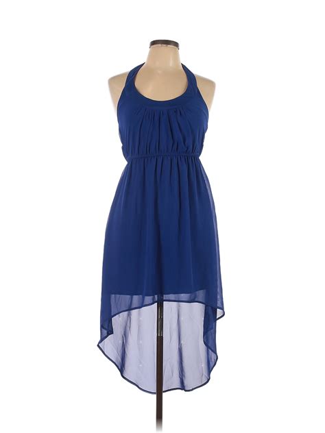 Stilettos 100 Polyester Solid Blue Casual Dress Size S 76 Off