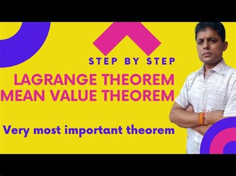 Lagrange S Mean Value Theorem LMVT Complete Mean Value Theorems With