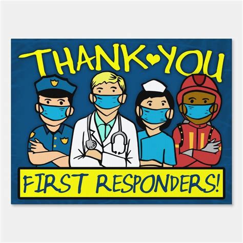 Thank You First Responders Lawn Sign Zazzle Lawn Sign 1st