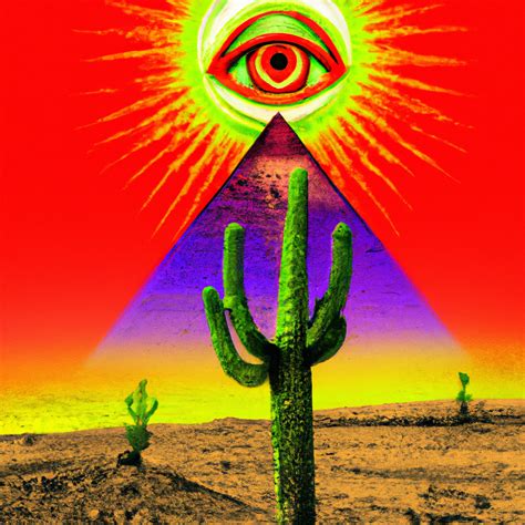 Third Eye Illuminati Peyote Cactus Sun Desert Illust Openart