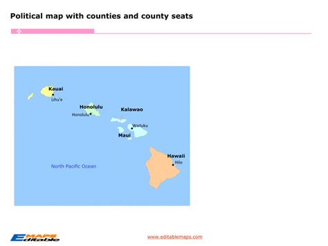 Hawaii county map - Editable PowerPoint Maps