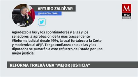 Arturo Zaldívar celebra aprobación de reformas al Poder Judicial