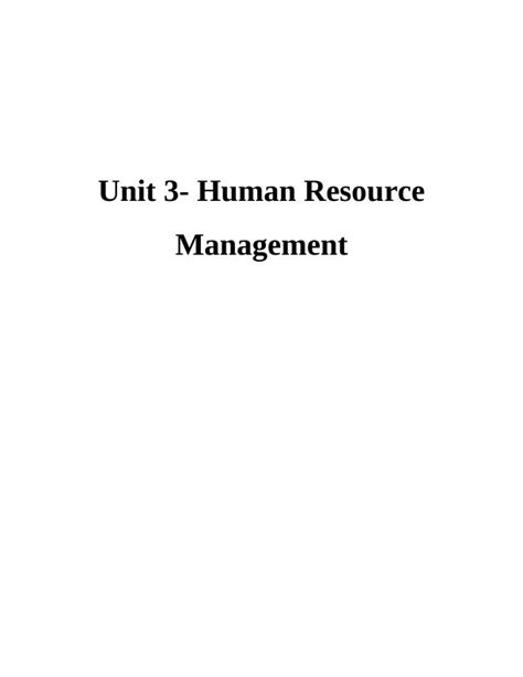 Unit 3 Human Resource Management