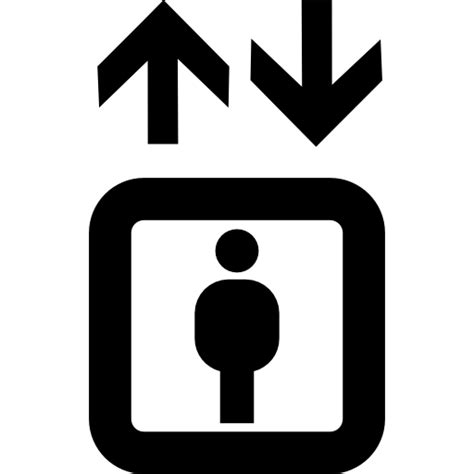 Signal Of Up And Down Arrows Of A Building Free Icon