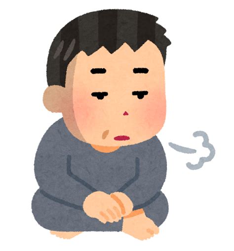 無気力な人のイラスト（中年男性） かわいいフリー素材集 いらすとや