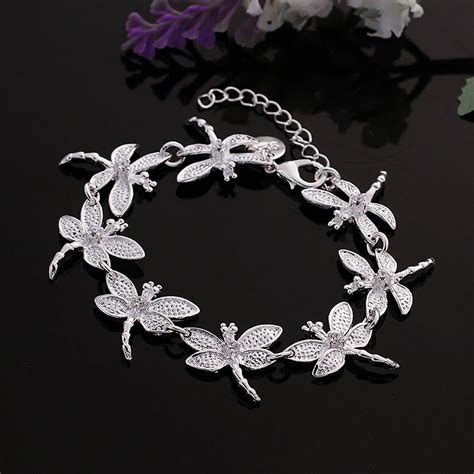 2017 Top 925 Sterling Silver Bracelets And Bangles Eight Cute Dragonfly