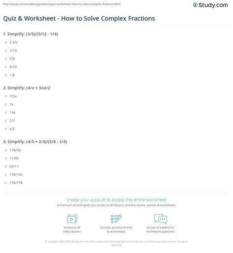 Simplifying Complex Fractions Worksheet – Ame.my.id