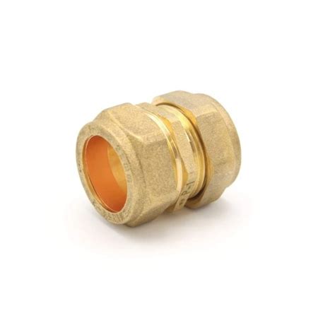 22mm Compression Brass Straight Coupler Plumbinbits