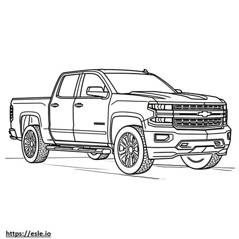 Chevrolet Silverado 4wd 2024 Coloring Page