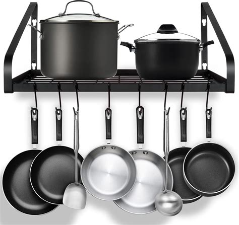 Amazon Therwen Pack Wall Mounted Hanging Pot Pan Rack