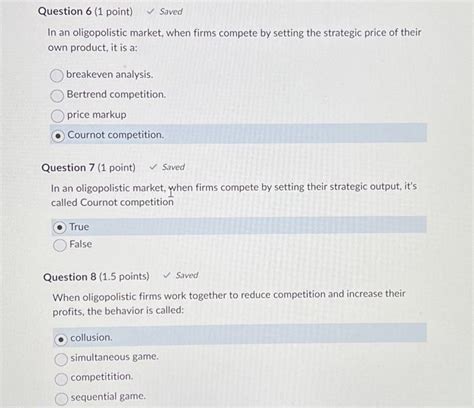 Solved In An Oligopolistic Market When Firms Compete By Chegg