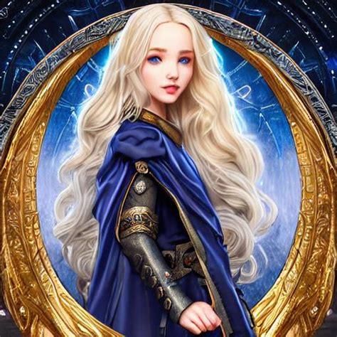 Beautiful Cottagecore Mage Blonde Wavy Hair Blue Eye Openart